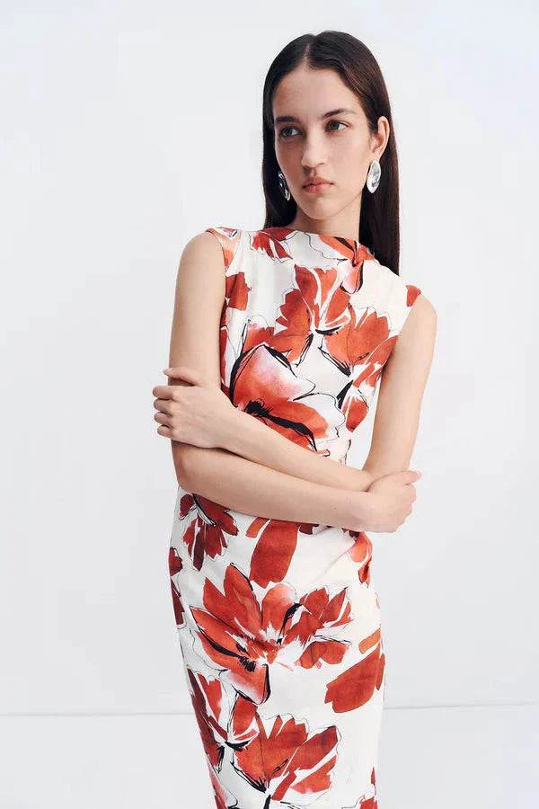 Shona Joy Ember Draped Maxi Dress Blooming Blossom