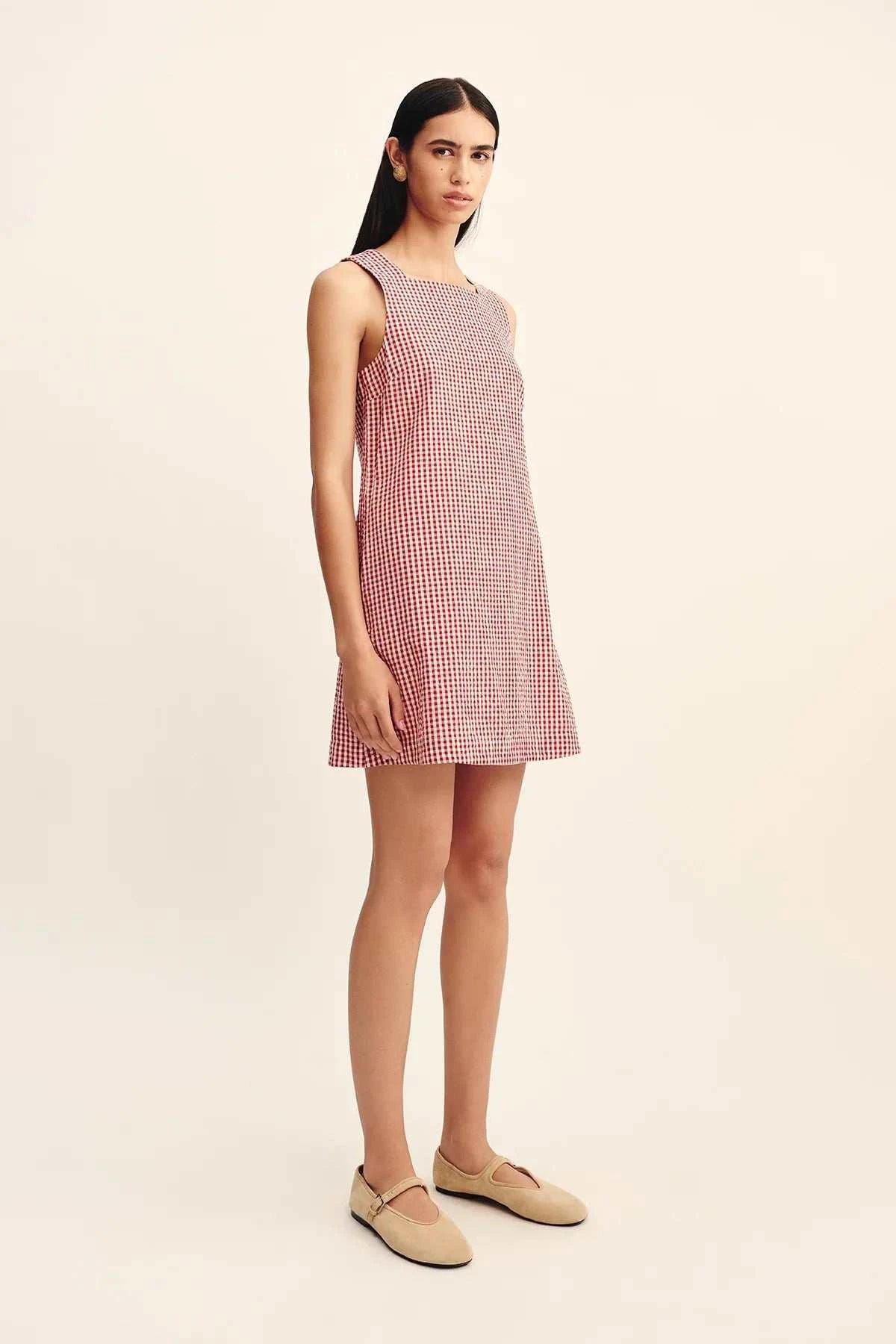 Posse Emma Shift Mini Dress Red Gingham