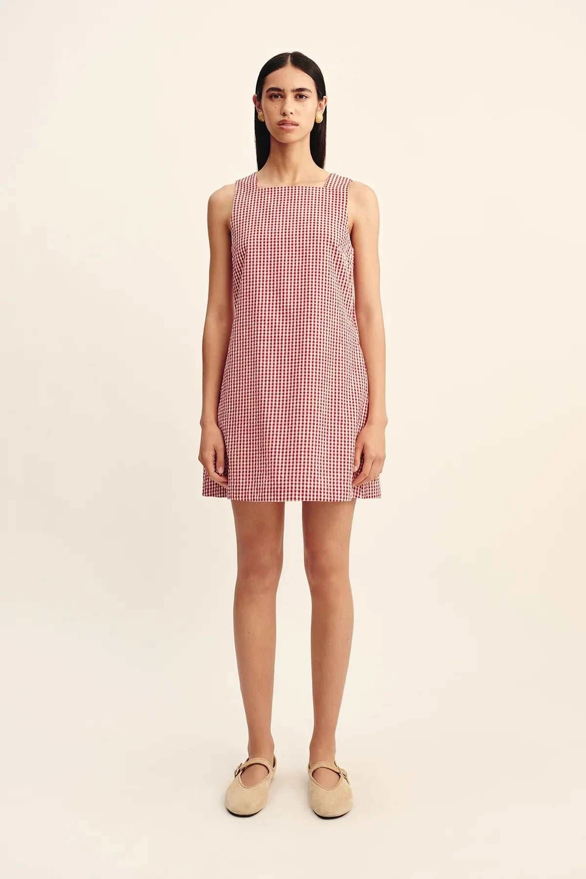 Posse Emma Shift Mini Dress Red Gingham