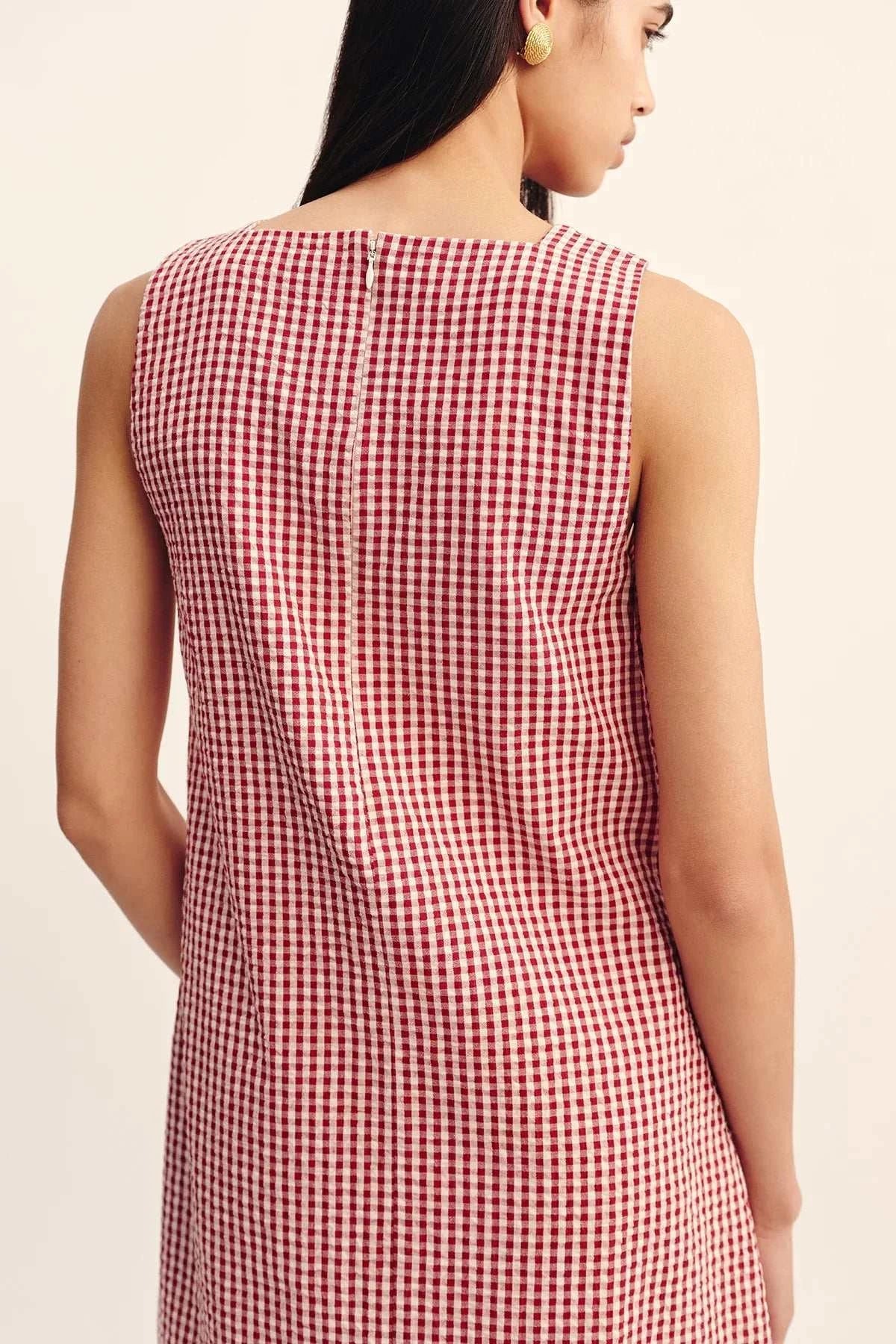 Posse Emma Shift Mini Dress Red Gingham