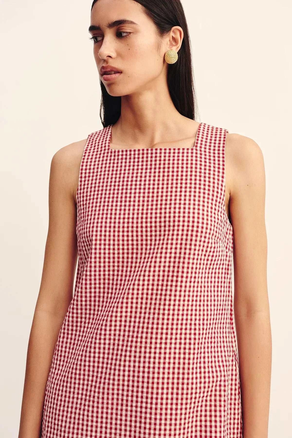 Posse Emma Shift Mini Dress Red Gingham