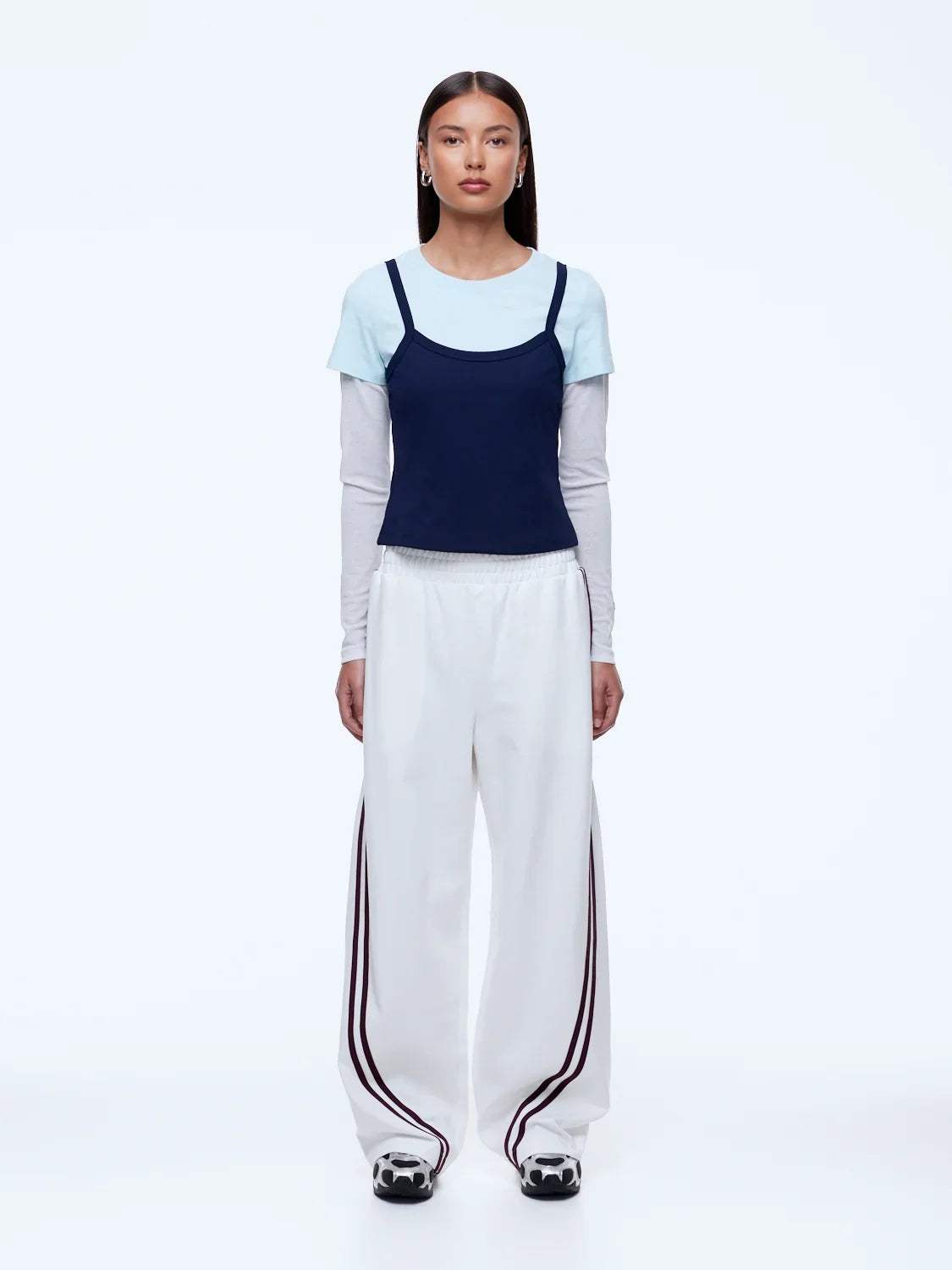 Ena Pelly Valentina Jersey Pant Cream Burgundy