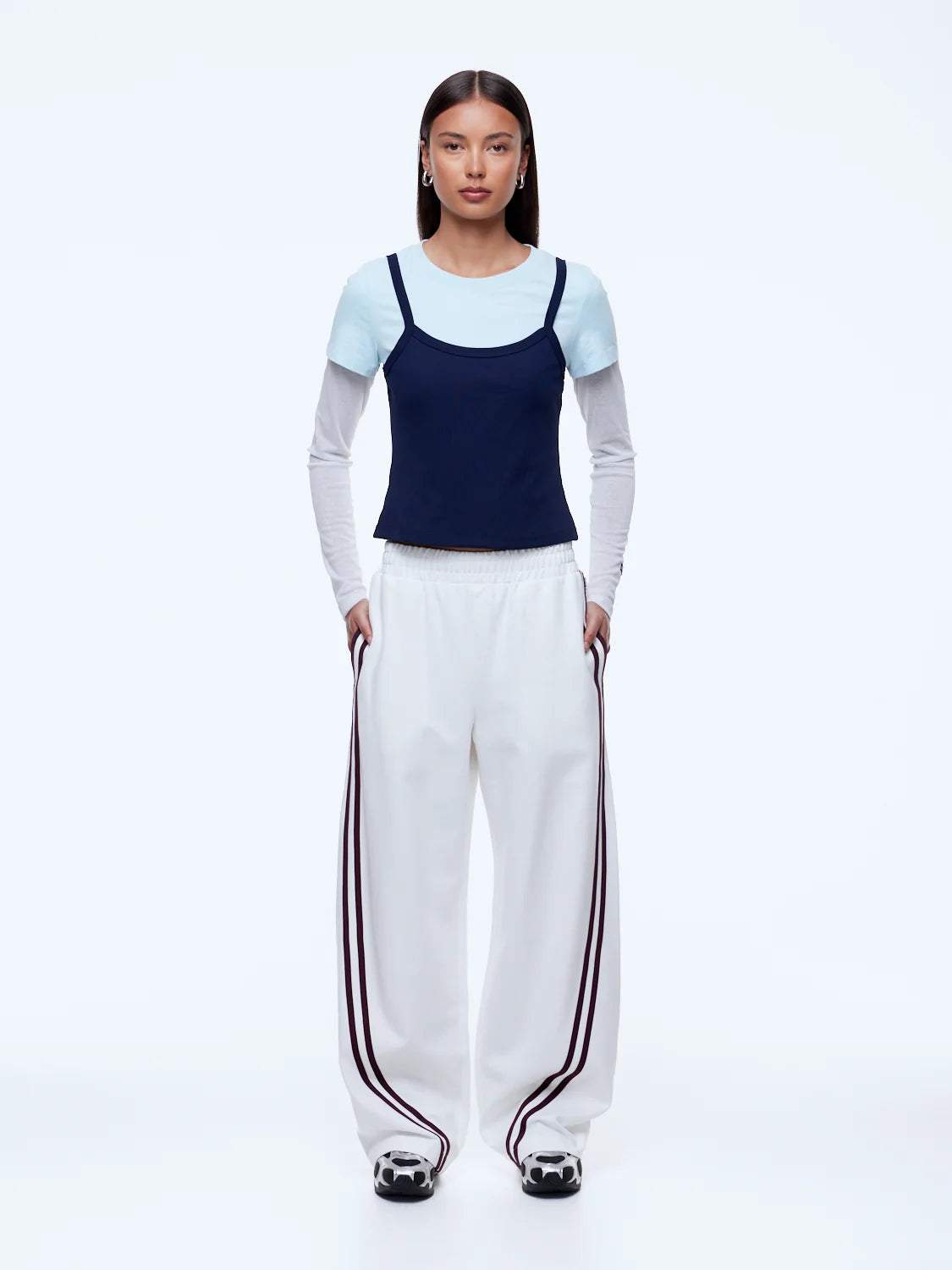 Ena Pelly Valentina Jersey Pant Cream Burgundy