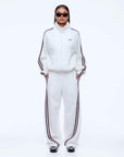 Ena Pelly Valentina Jersey Zip Through Cream Burgundy