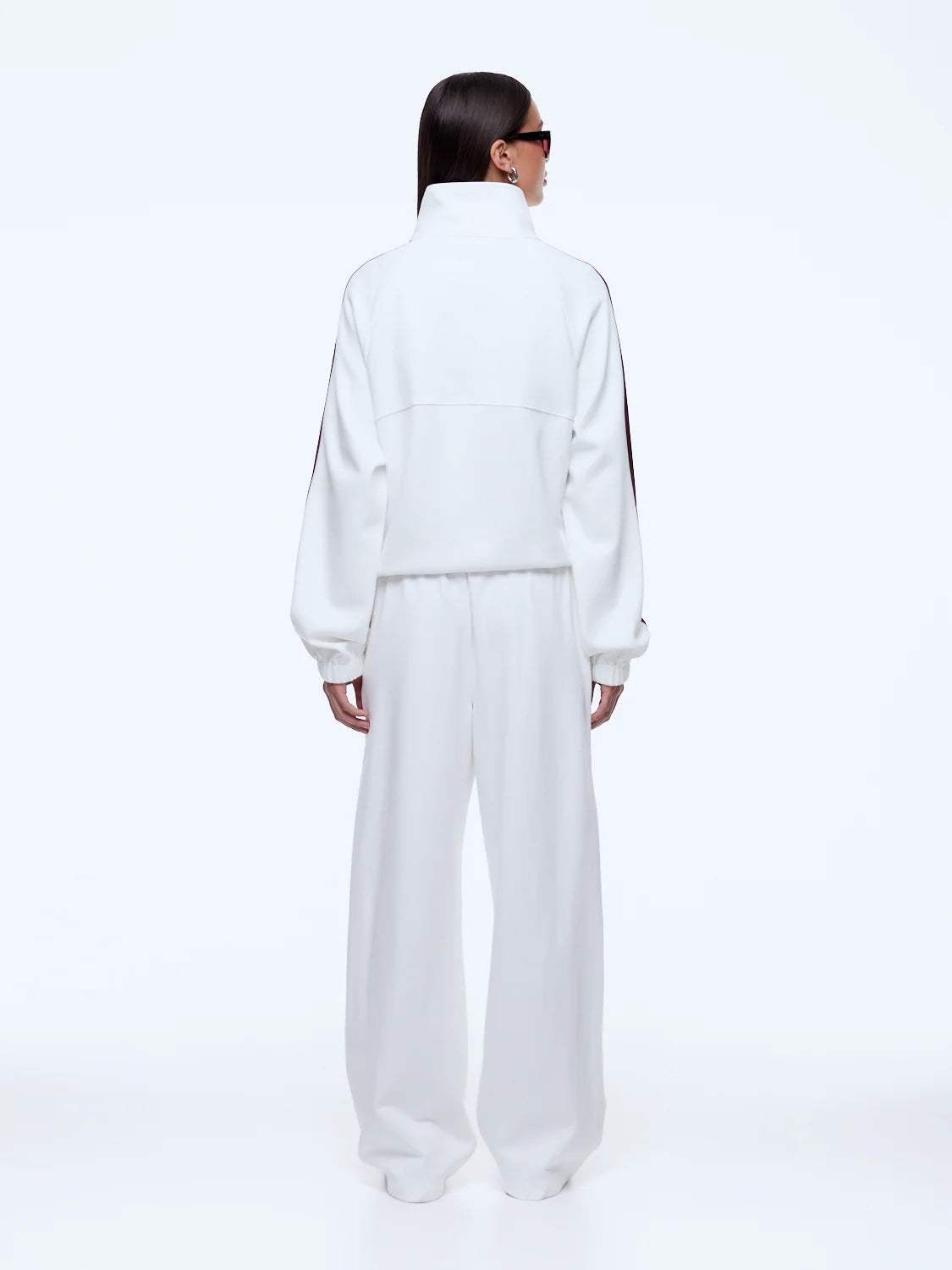 Ena Pelly Valentina Jersey Zip Through Cream Burgundy