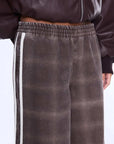 Ena Pelly Myla Wide Leg Pant Burgundy Check