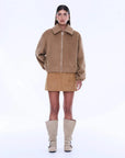 Ena Pelly Maeve Wool Blend Bomber Sand