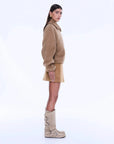 Ena Pelly Maeve Wool Blend Bomber Sand