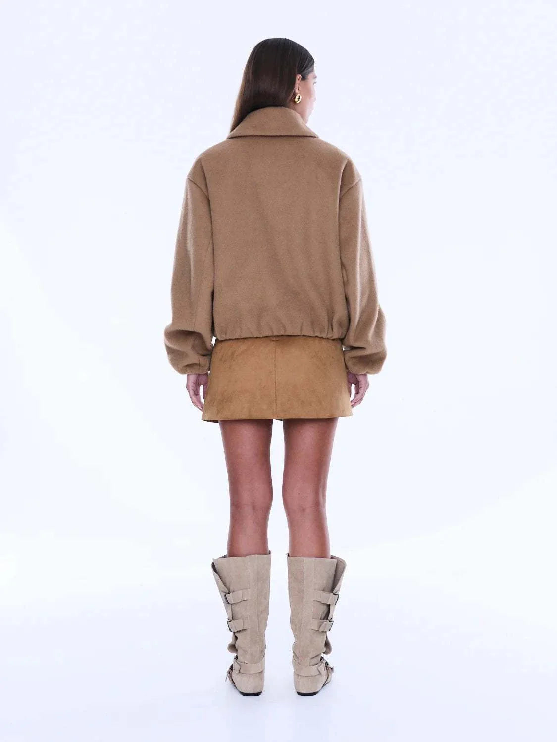 Ena Pelly Maeve Wool Blend Bomber Sand