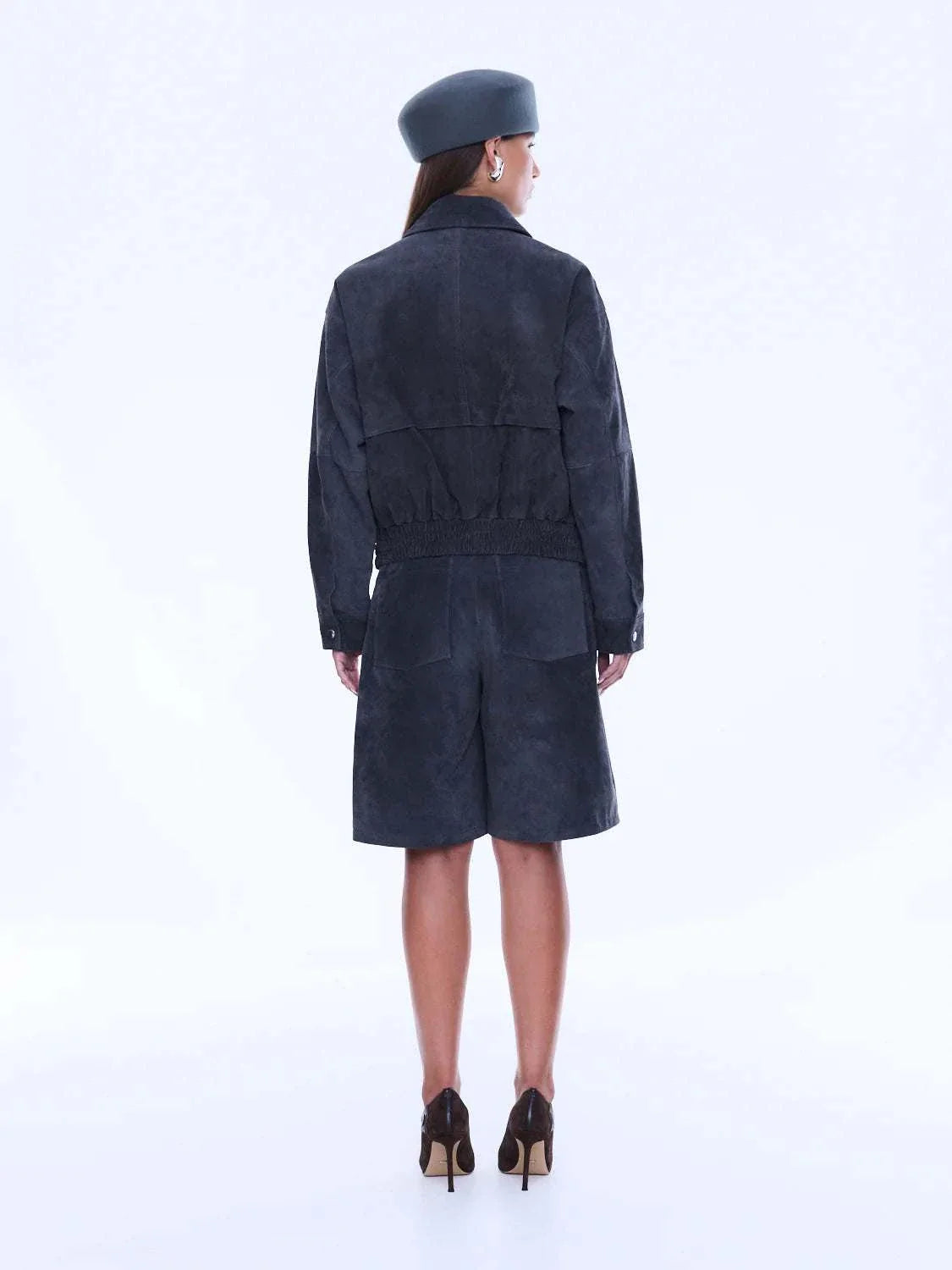Ena Pelly Emma Utility Suede Jacket Vintage Black