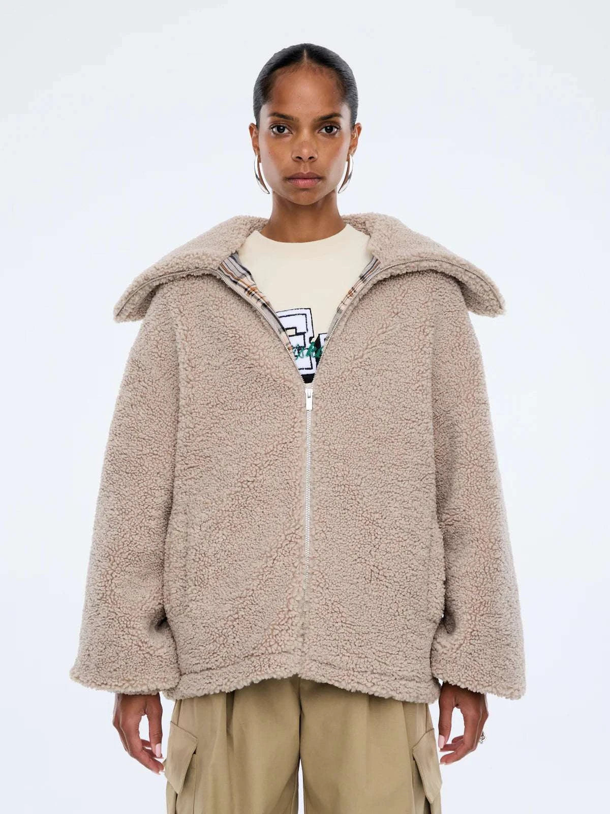Ena Pelly Tina Teddy Jacket Birch