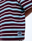 Ena Pelly Maeve Relaxed Tee Plum Blue Stripe