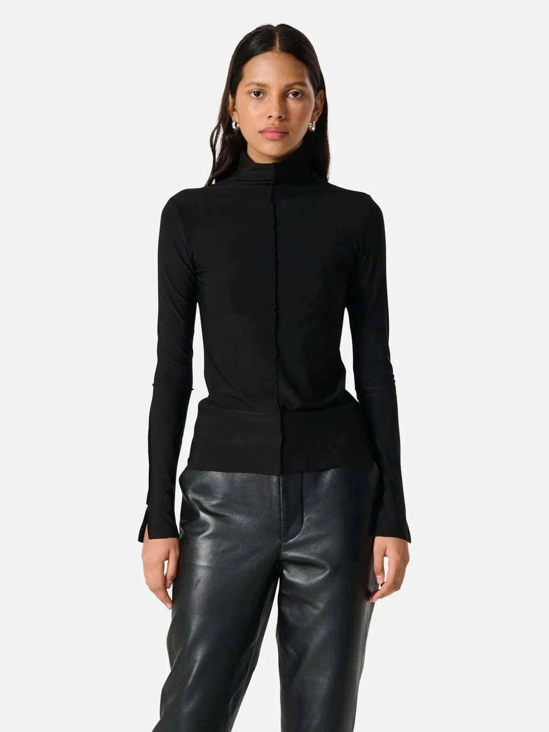 Ena Pelly Freya Long Sleeve Top Black