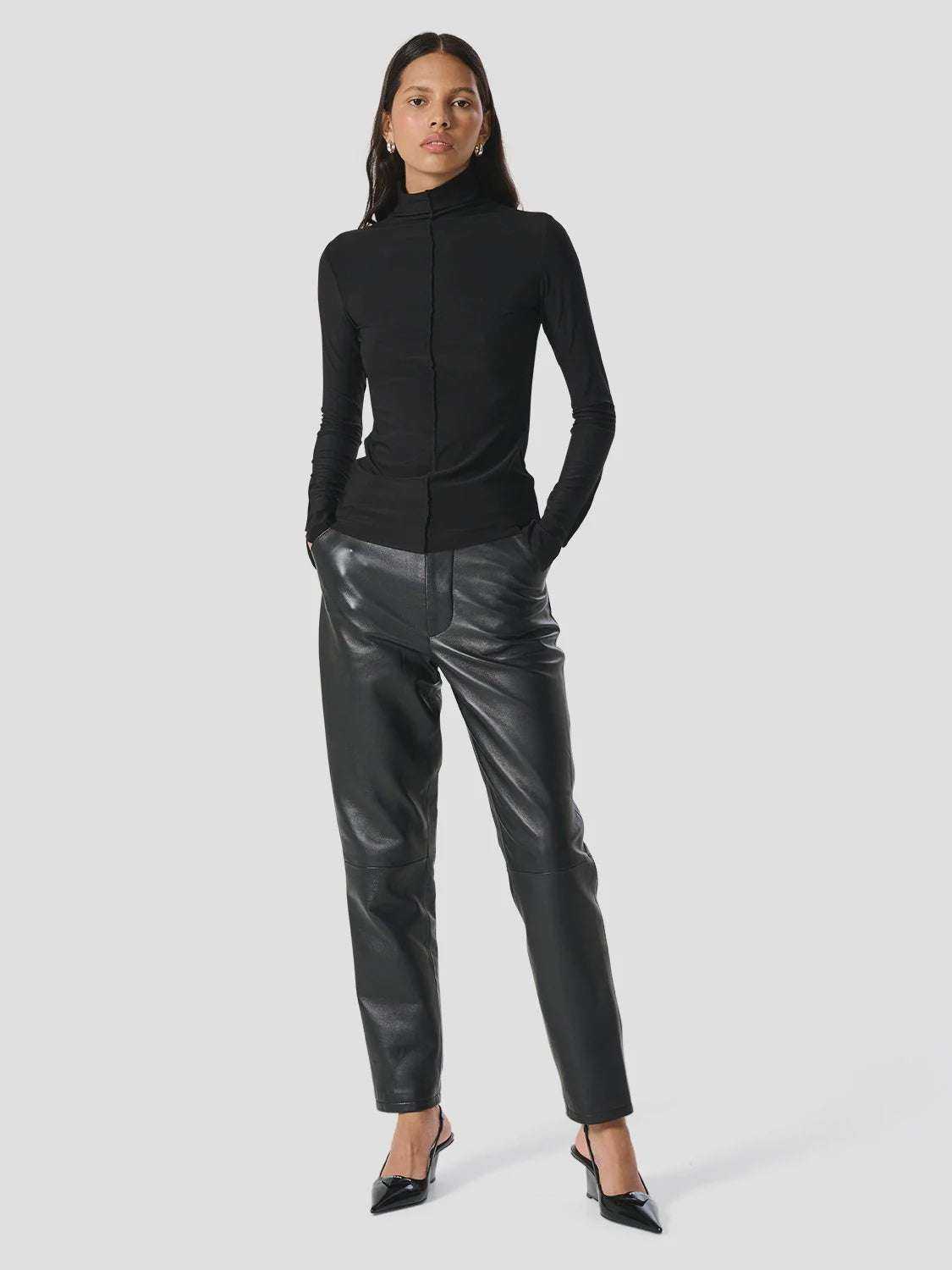 Ena Pelly Freya Long Sleeve Top Black