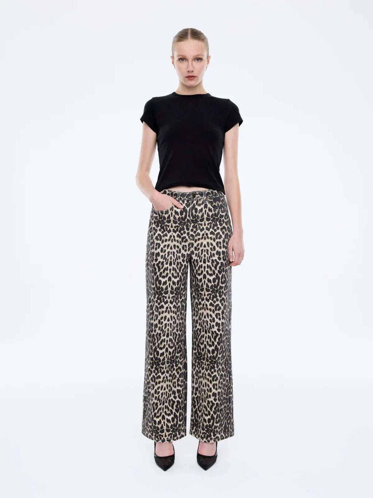 Ena Pelly Suri Jean Leopard Print 