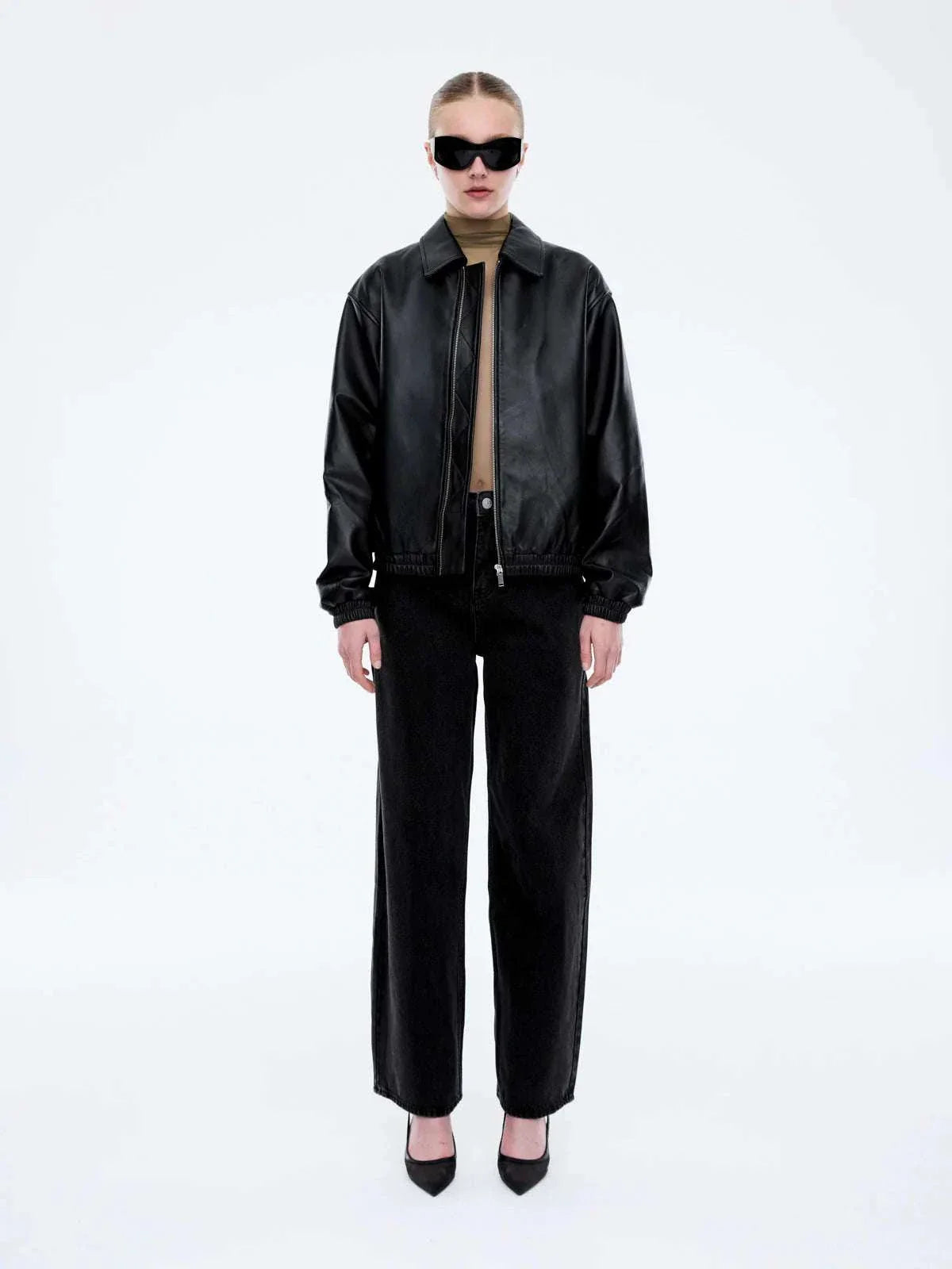 Ena Pelly Arizona Leather Jacket Black