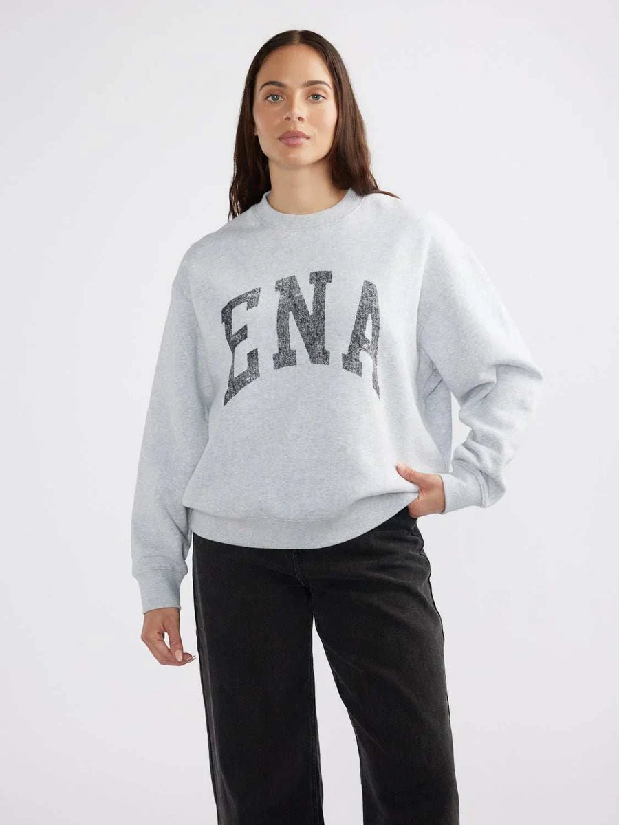 Ena Pelly Lilly Oversized Sweater College Mid Grey Marle