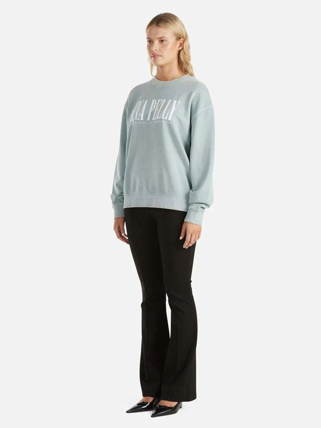 Ena Pelly Lilly Oversized Sweater City Logo Seafoam
