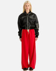 Ena Pelly Hadley Worn Leather Biker Jacket Black