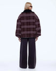 Ena Pelly Winnie Quarter Zip Burgundy Check