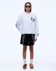 Ena Pelly Mila Oversized Sweater White Marle EP Sport