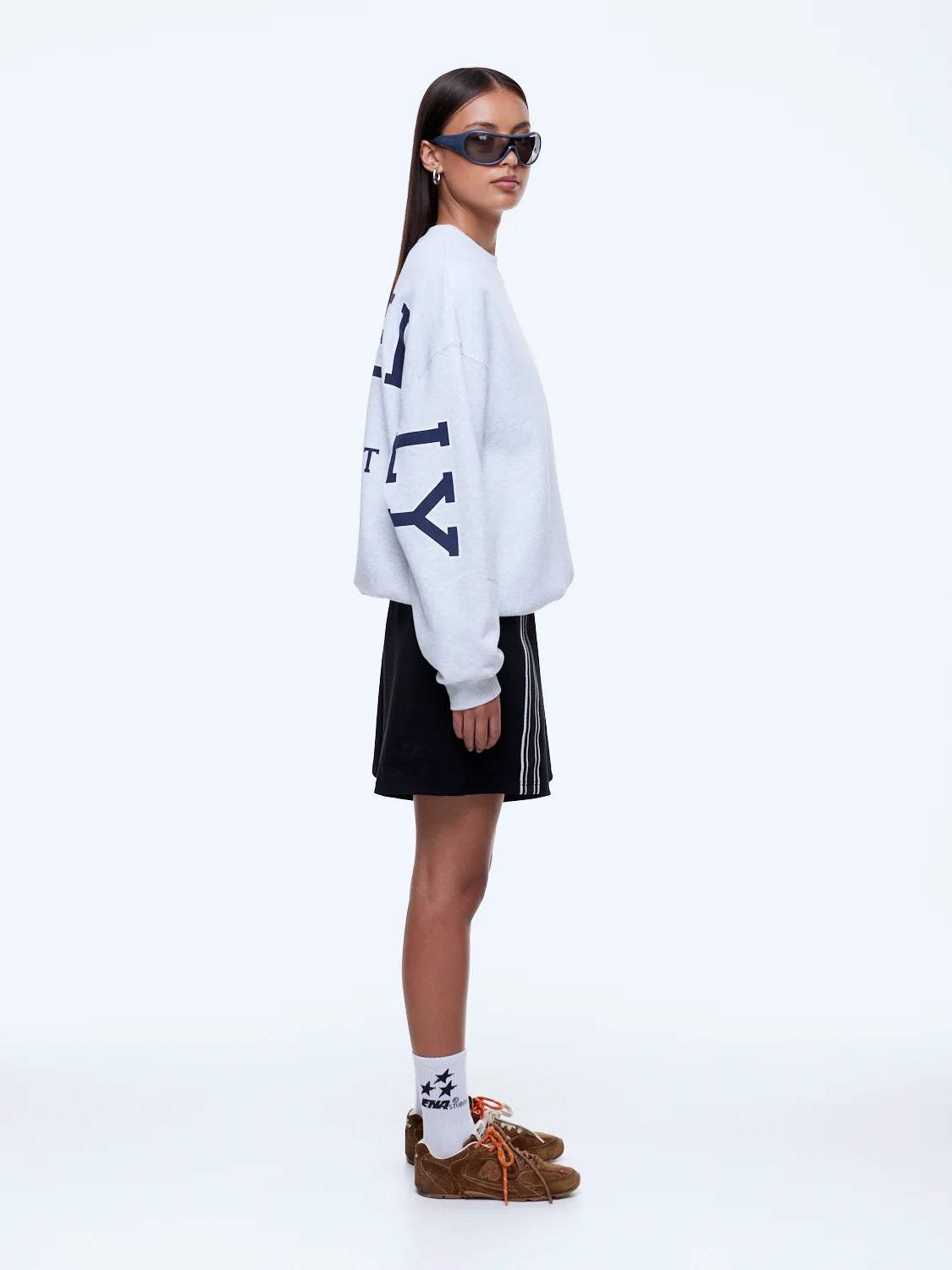 Ena Pelly Mila Oversized Sweater White Marle EP Sport