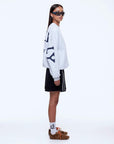 Ena Pelly Mila Oversized Sweater White Marle EP Sport