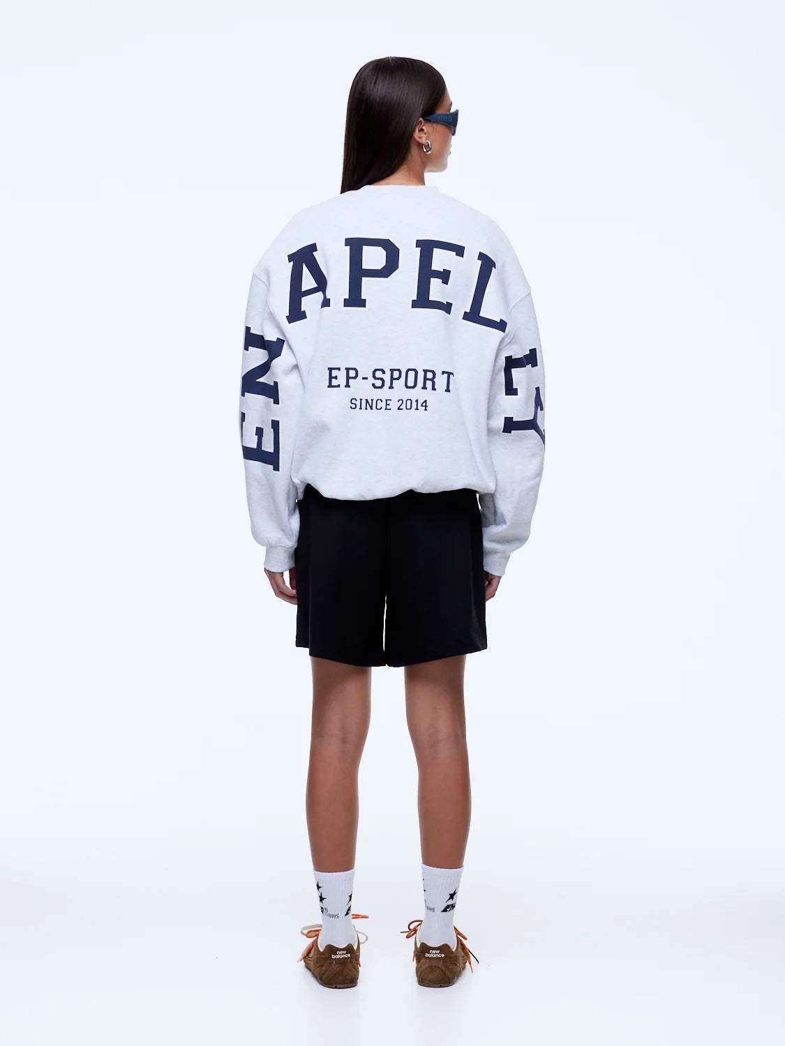 Ena Pelly Mila Oversized Sweater White Marle EP Sport