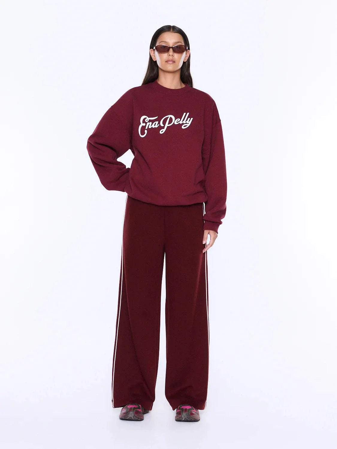 Ena Pelly Mila Oversized Sweater Burgundy