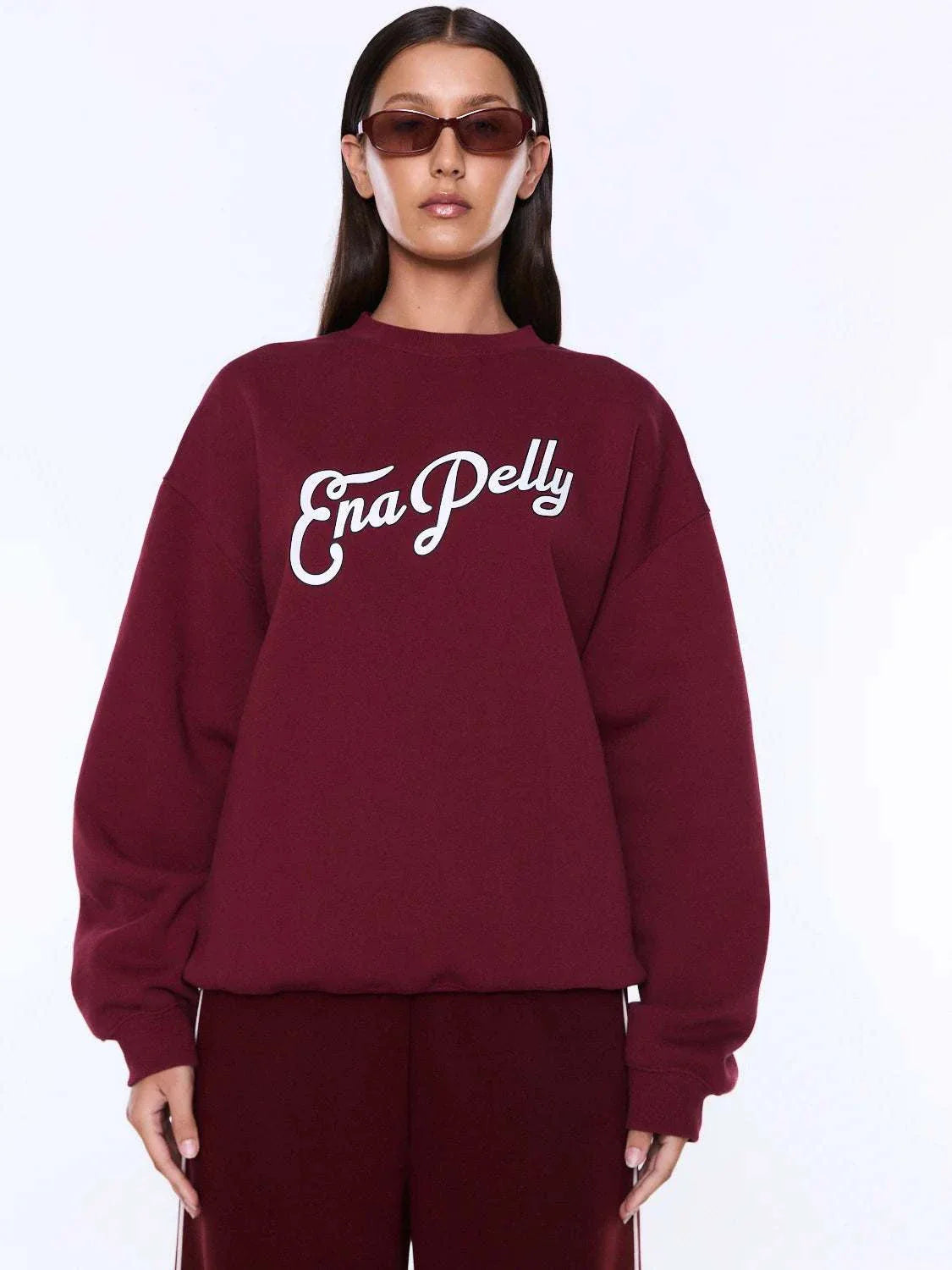 Ena Pelly Mila Oversized Sweater Burgundy