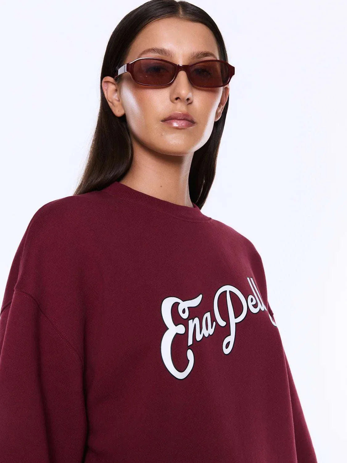 Ena Pelly Mila Oversized Sweater Burgundy
