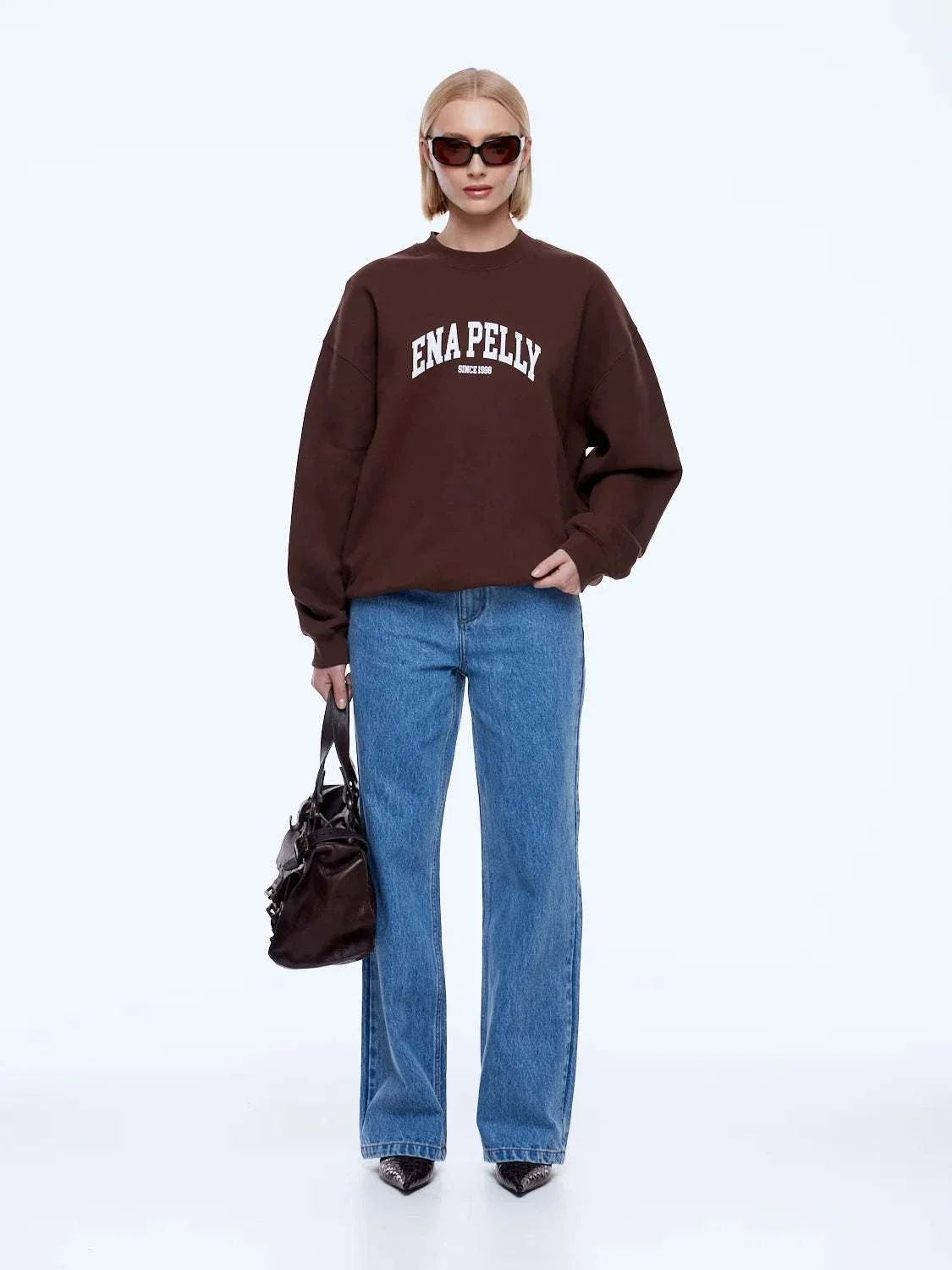 Ena Pelly Mila Oversized Sweater Chocolate