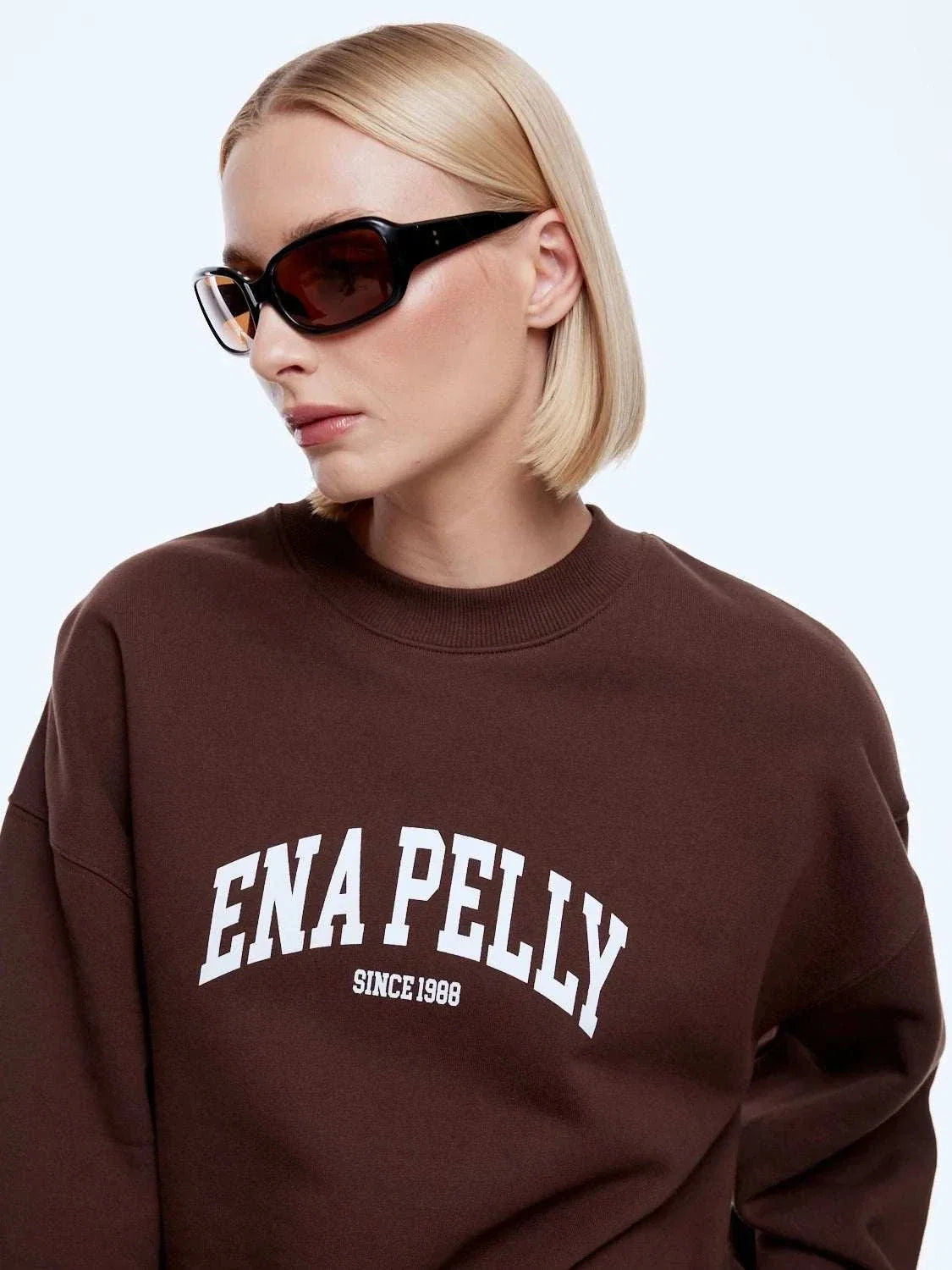 Ena Pelly Mila Oversized Sweater Chocolate