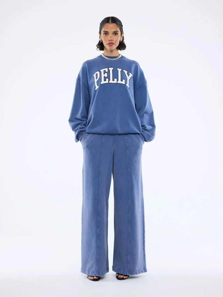 Ena Pelly Varsity Sweatshirt Indigo Wash