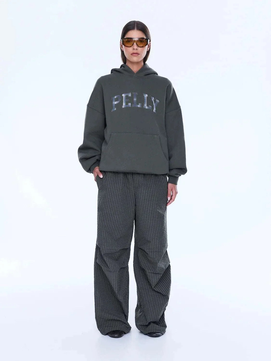 Ena Pelly Cassie Oversized Hoodie Washed Olive