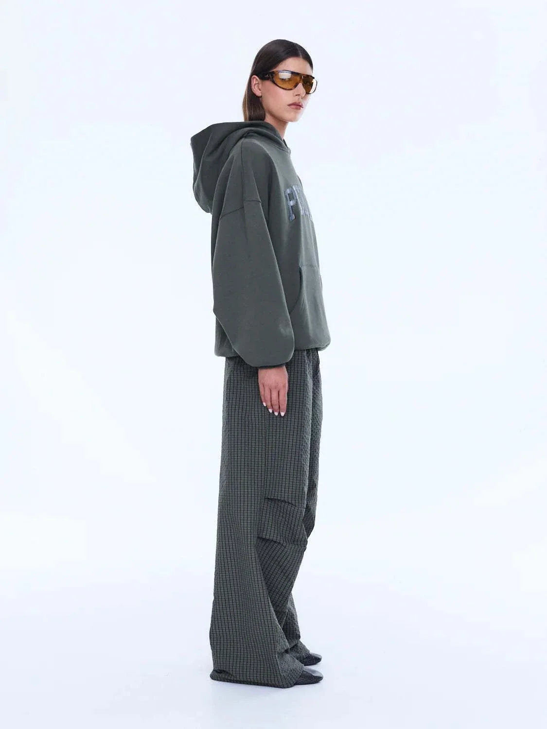 Ena Pelly Cassie Oversized Hoodie Washed Olive