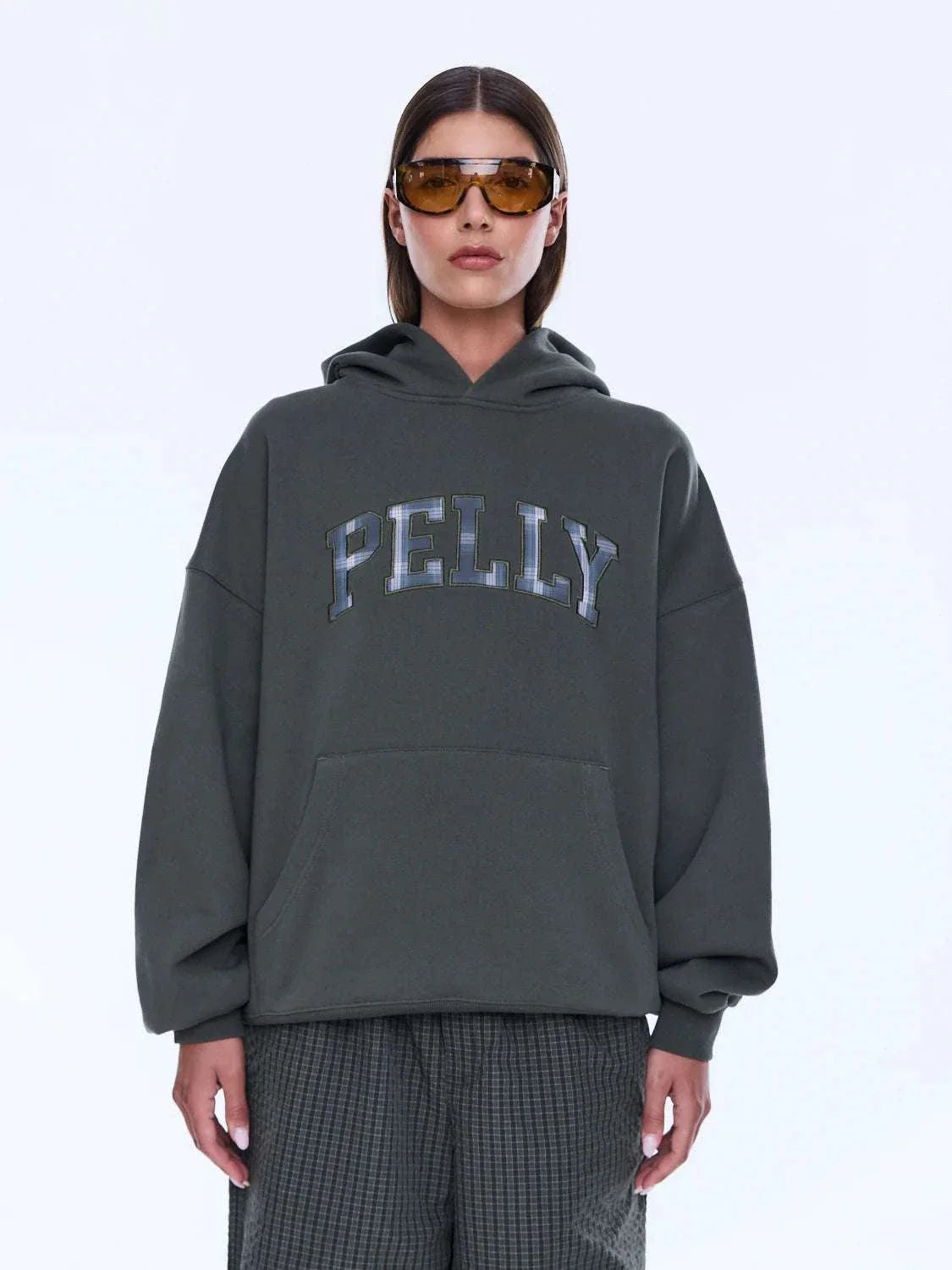 Ena Pelly Cassie Oversized Hoodie Washed Olive