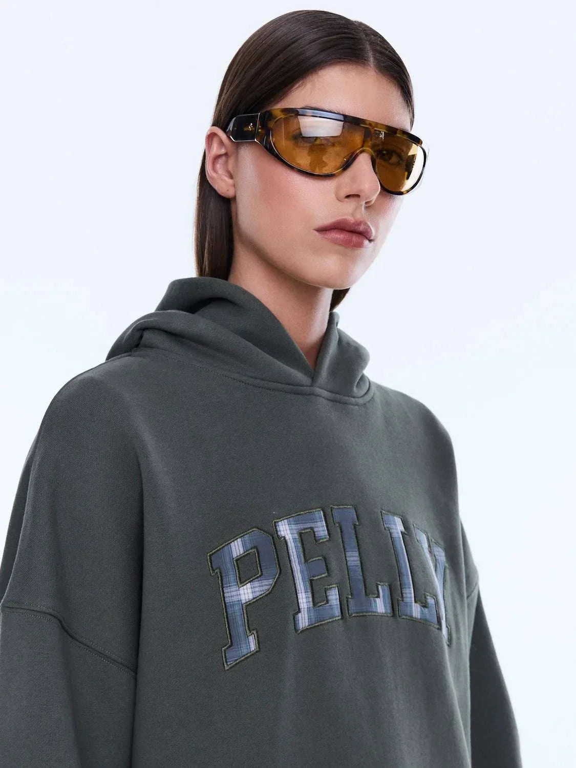 Ena Pelly Cassie Oversized Hoodie Washed Olive