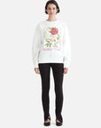 Ena Pelly Bouquet Relaxed Sweater Vintage White