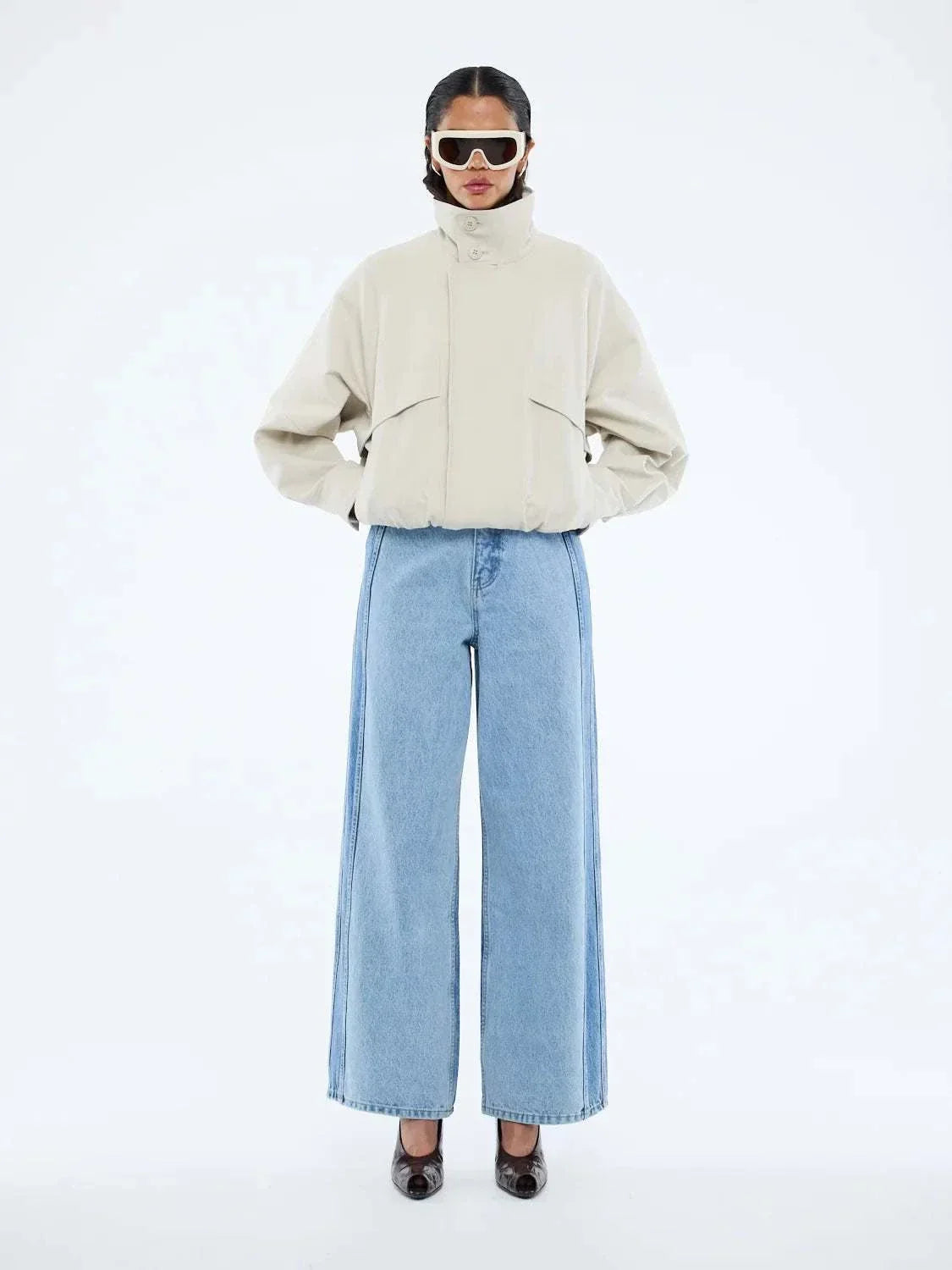 Ena Pelly Zadie Bomber Jacket Sand