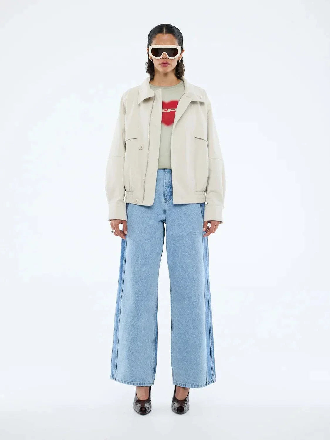 Ena Pelly Zadie Bomber Jacket Sand
