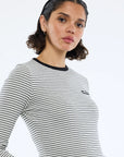 Ena Pelly Nelly Long Sleeve Stripe Tee Monochrome
