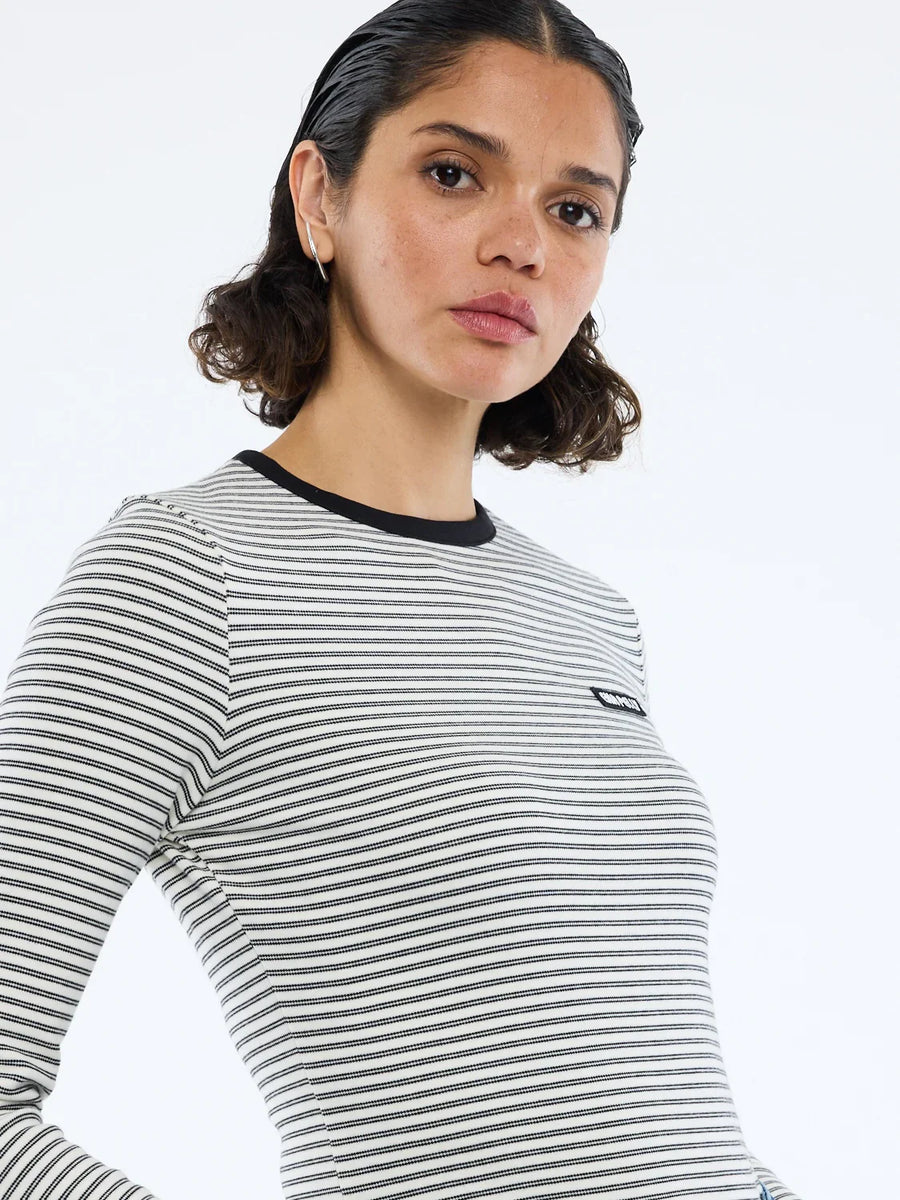 Ena Pelly Nelly Long Sleeve Stripe Tee Monochrome