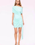 Suboo Emily Draped Ruched Mini Dress Mint