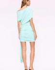 Suboo Emily Draped Ruched Mini Dress Mint