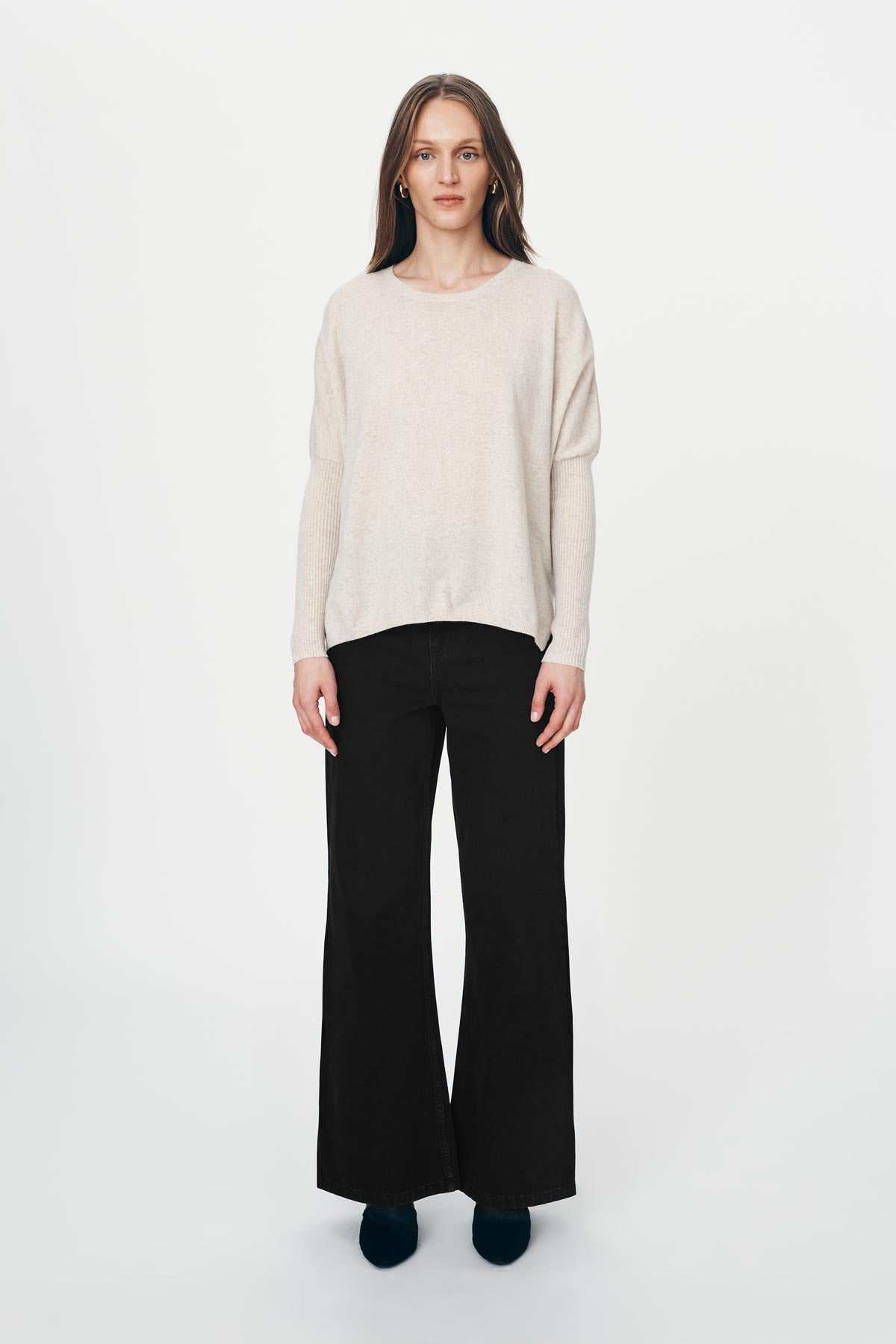 Rowie Enzo Merino Knit Jumper Oat Marle