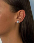 De Sur Molten CZ Earrings Silver