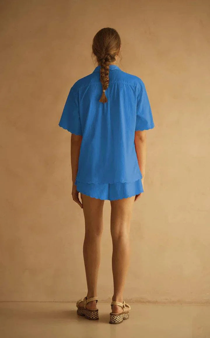 Aur Ocea Fiordaliso Scallop Short Sleeve Shirt