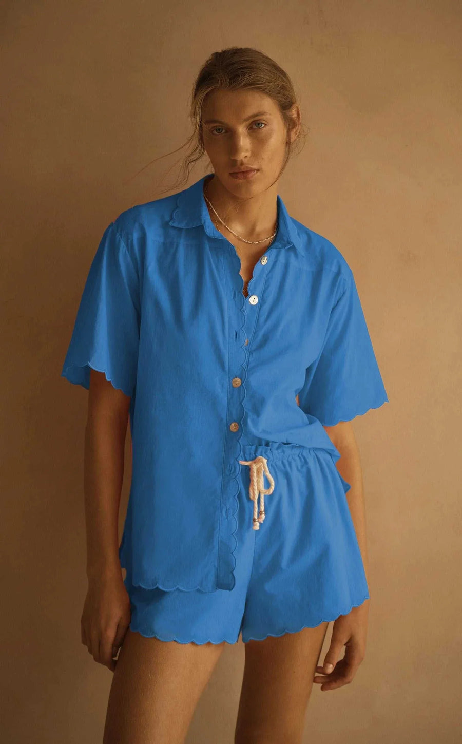 Aur Ocea Fiordaliso Scallop Short Sleeve Shirt