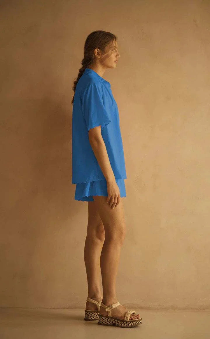 Aur Ocea Fiordaliso Scallop Short Sleeve Shirt
